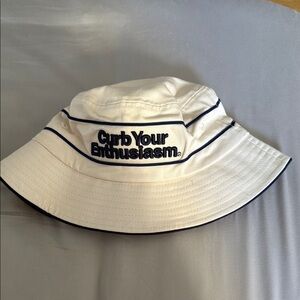 Malbon Curb Your Enthusiasm White Bucket Hat